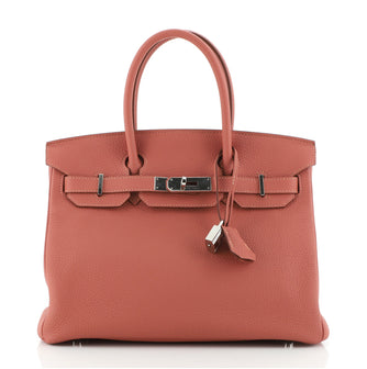 Hermes Birkin Handbag Pink Togo with Palladium Hardware 30