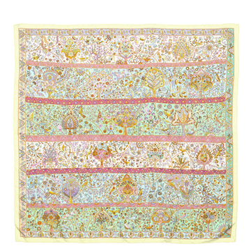 Hermes Au Pays des Oiseaux Fleurs Printed Silk 90