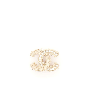Chanel CC Brooch Metal with Enamel and Cabochon