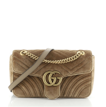 Gucci GG Marmont Flap Bag Matelasse Velvet Small