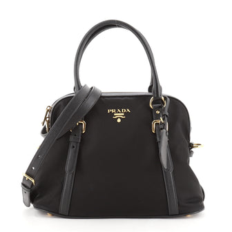 Prada Convertible Dome Satchel Tessuto with Saffiano Leather Medium