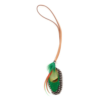 Hermes GriGri Mouche Fly Bag Charm Leather with Feathers