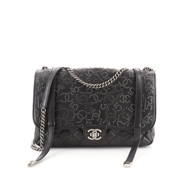 Chanel Paris-Dallas Flap Messenger Bag Quilted Studded Leather Medium