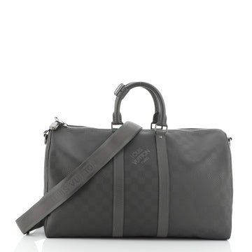 Louis Vuitton Keepall Bandouliere Bag Damier Carbone 45