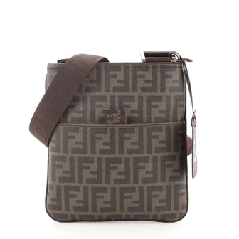 Fendi Front Pocket Messenger Bag Zucca Coated Canvas Small