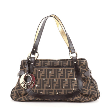 Fendi Chef Tote Studded Zucca Canvas Medium