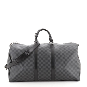 Louis Vuitton Keepall Bandouliere Bag Damier Graphite 55