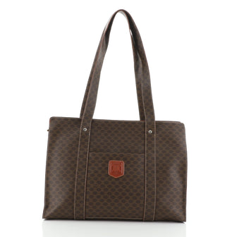 Celine Vintage Macadam Shopper Tote Coated Canvas Large