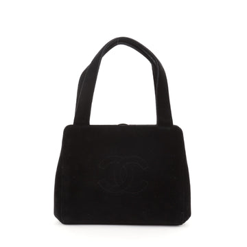 Chanel Vintage CC Frame Shoulder Bag Velvet Small