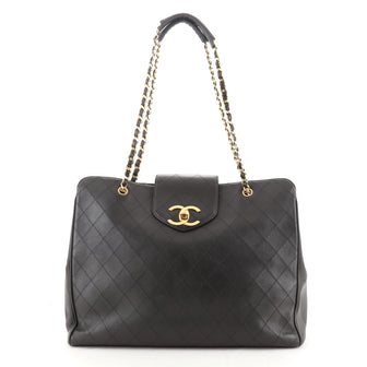 Chanel Vintage Supermodel Weekender Bag Quilted Leather Large