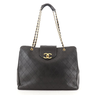 Chanel Vintage Supermodel Weekender Bag Quilted Leather Large
