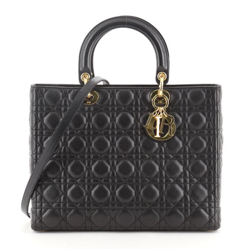 Christian Dior Vintage Lady Dior Bag Cannage Quilt Lambskin Large