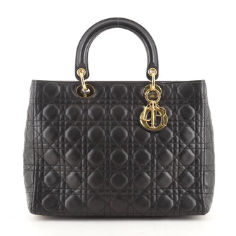 Christian Dior Vintage Lady Dior Bag Cannage Quilt Lambskin Large