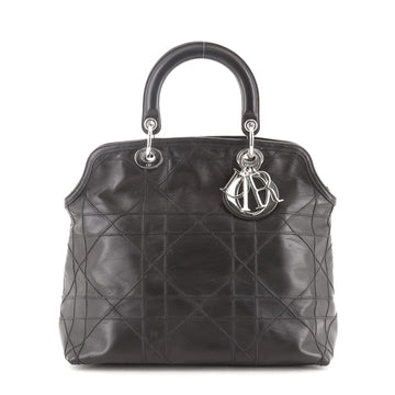 Christian Dior Granville Satchel Cannage Quilt Leather Medium