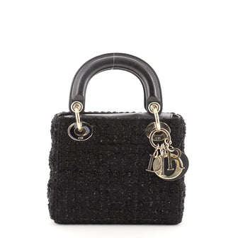 Christian Dior Lady Dior Bag Cannage Quilt Tweed Mini