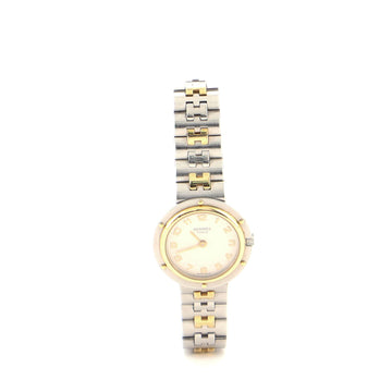 Hermes Clipper Quartz Watch Stainless Steel and Plated Metal 24