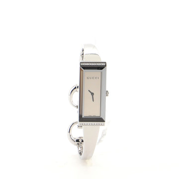 Gucci G-Frame Rectangular Bangle Quartz Watch Stainless Steel with Diamond Bezel 14
