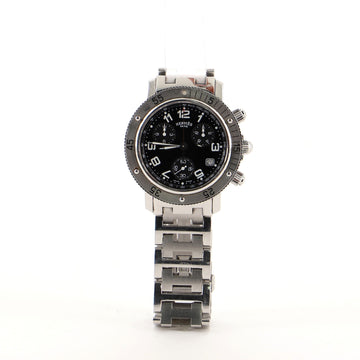 Hermes Clipper Diver Chronograph Quartz Watch Stainless Steel 39