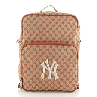 Gucci MLB Front Pocket Backpack GG Canvas With Applique Medium