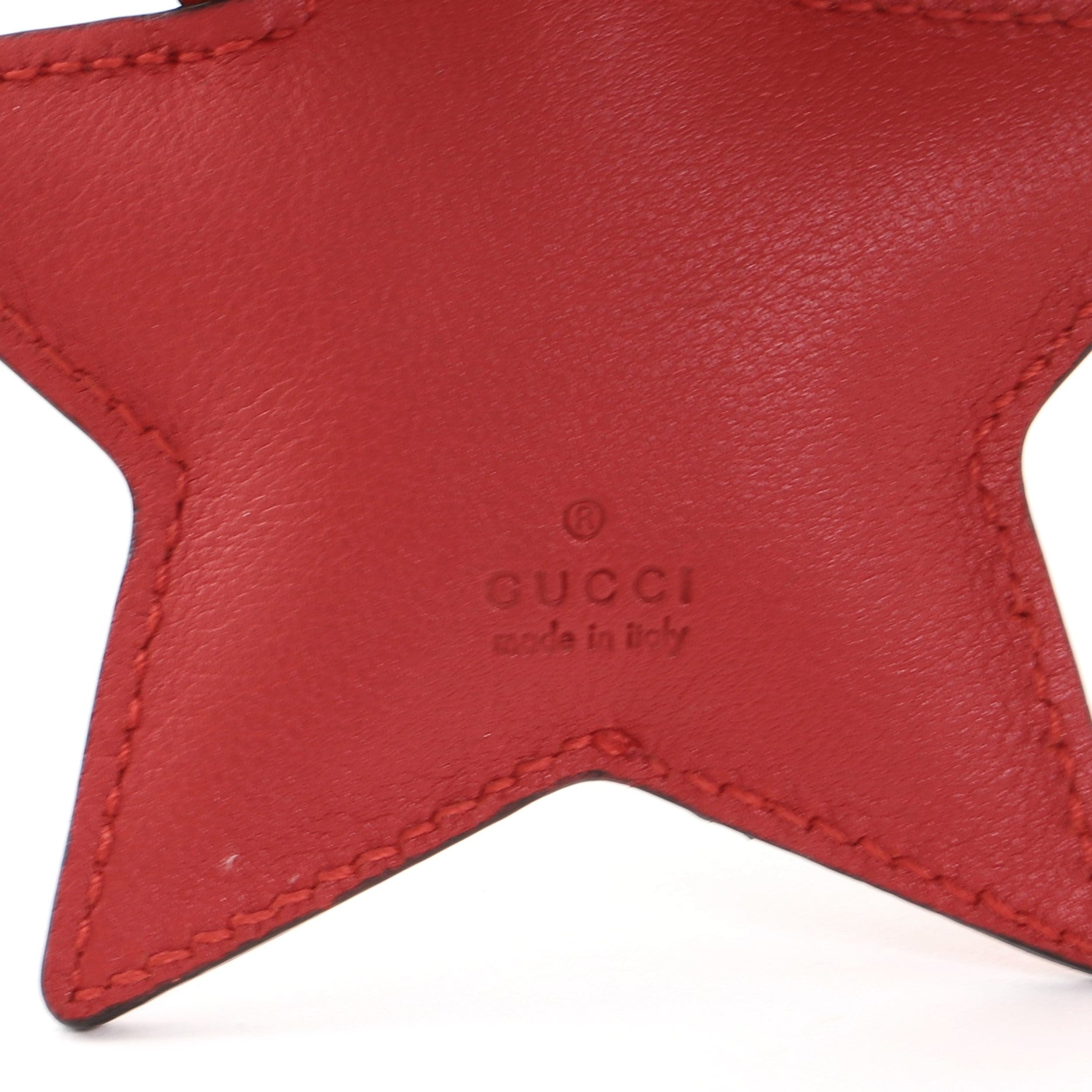 Gucci Monster Star Keychain Microguccissima Leather Red 607463