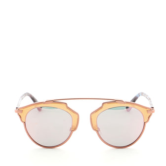 Christian Dior So Real Aviator Sunglasses Tortoise Acetate and Metal