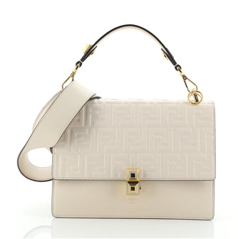 Fendi Kan I Bag Zucca Embossed Leather Medium