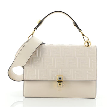Fendi Kan I Bag Zucca Embossed Leather Medium