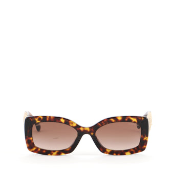 Chanel Rectangular Sunglasses Tortoise Acetate and Rope