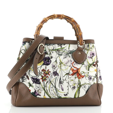 Gucci Bamboo Shopper Tote Flora Canvas Small