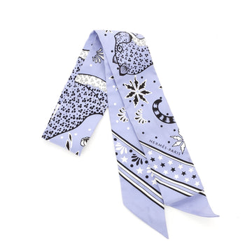 Hermes Les Leopards Twilly Printed Silk