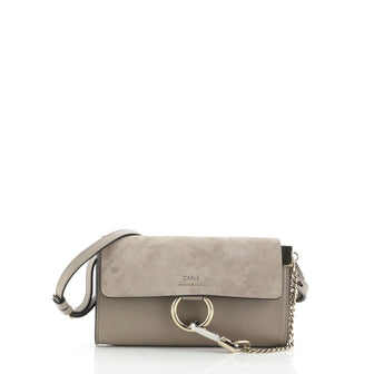 Chloe Faye Shoulder Bag Leather and Suede Mini