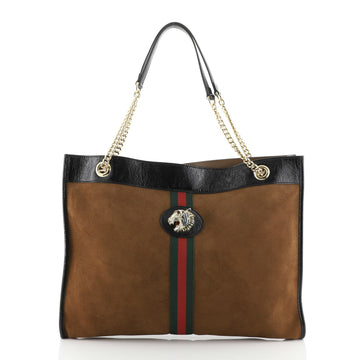 Gucci Rajah Chain Tote Suede Large