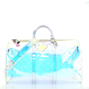 Louis Vuitton Keepall Bandouliere Bag Limited Edition Monogram Prism PVC 50