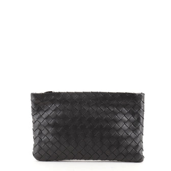 Bottega Veneta Flat Zip Pouch Intrecciato Nappa Medium