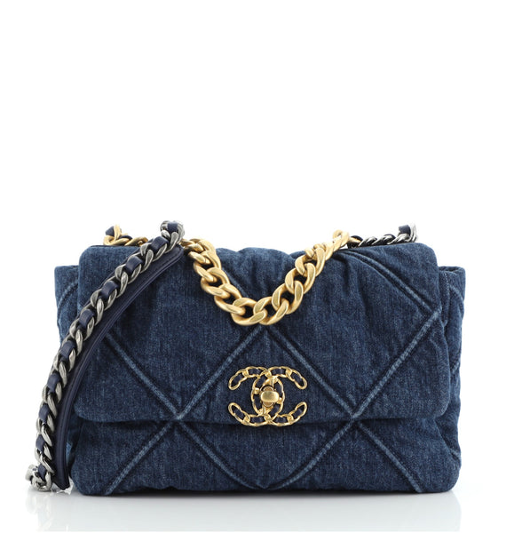 Chanel 19 handbag Chanel Blue in Denim - Jeans - 36724269