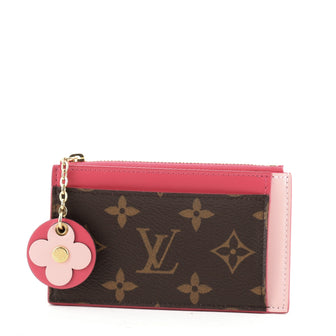 Louis Vuitton Monogram Blooming Flowers Zipped Card Holder Brown