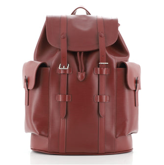 black and red louis vuitton backpack tan Louis Vuitton Christopher Backpack Epi Leather PM Red 61020178