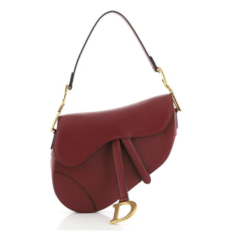 Christian Dior Saddle Handbag Leather Medium