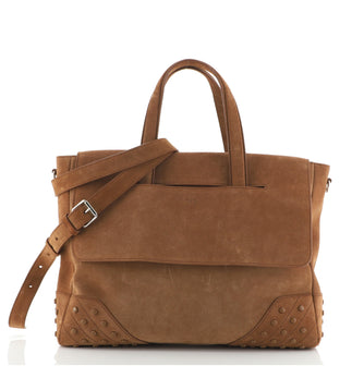 Tod's Envelope Convertible Tote Suede Medium
