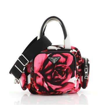 Prada Cargo Top Handle Bag Printed Nylon