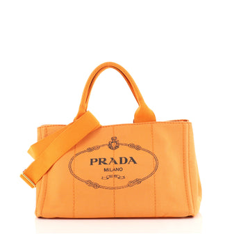 Prada Canapa Convertible Tote Canvas Medium