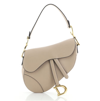 Christian Dior Saddle Handbag Leather Medium