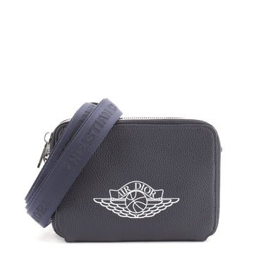 Christian Dior Air Jordan Double Zip Crossbody Pouch Printed Leather