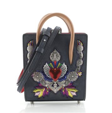 Christian Louboutin Paloma Tote Embellished Nubuck and Leather Nano
