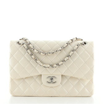 Chanel Classic Double Flap Bag Quilted Iridescent Caviar Jumbo