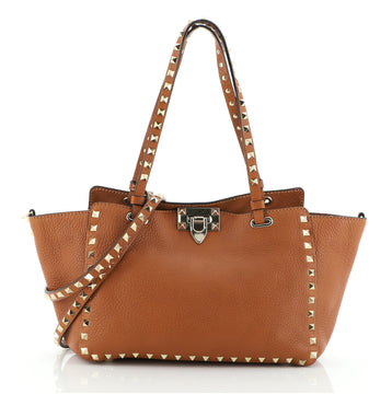 Valentino Rockstud Tote Pebbled Leather Small