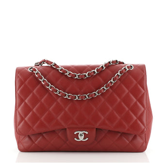 Chanel Classic Single Flap Bag Quilted Caviar Maxi