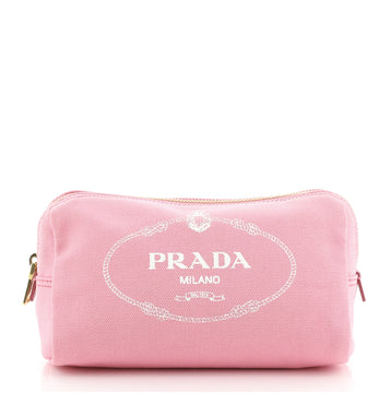 Prada Logo Cosmetic Pouch Canvas Small