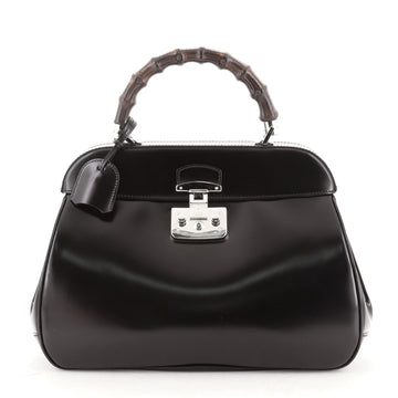 Gucci Lady Lock Bamboo Top Handle Bag Leather Large
