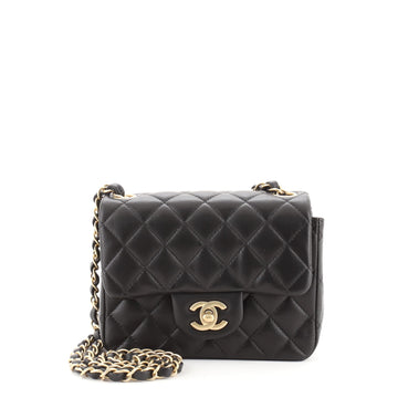 Chanel Square Classic Single Flap Bag Quilted Lambskin Mini